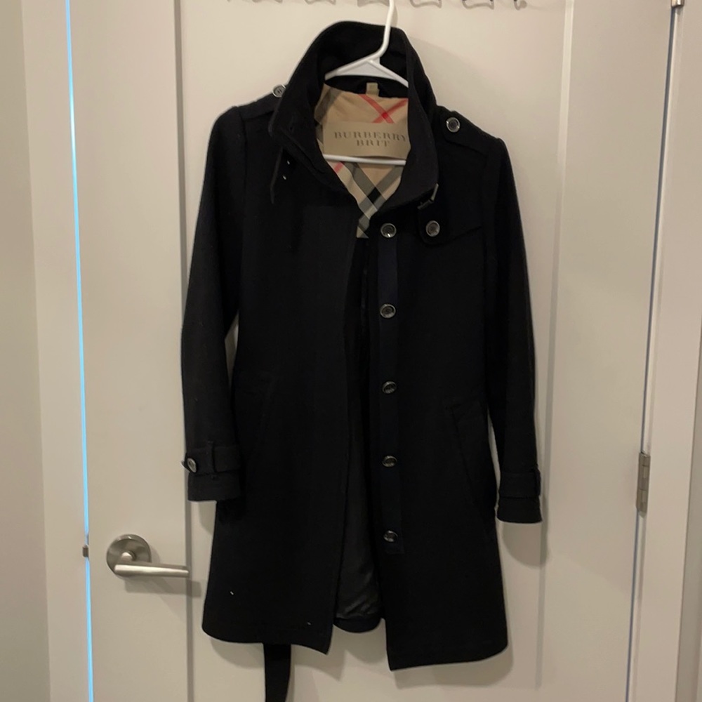 *SOLD* Burberry Brit Size 2 black wool coat